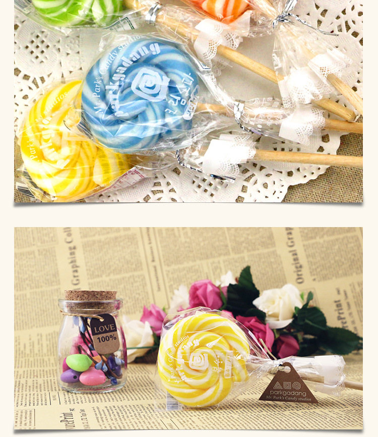 韩国进口帕克大叔棒棒糖花束手工水果创意大糖果儿童零食50g单支