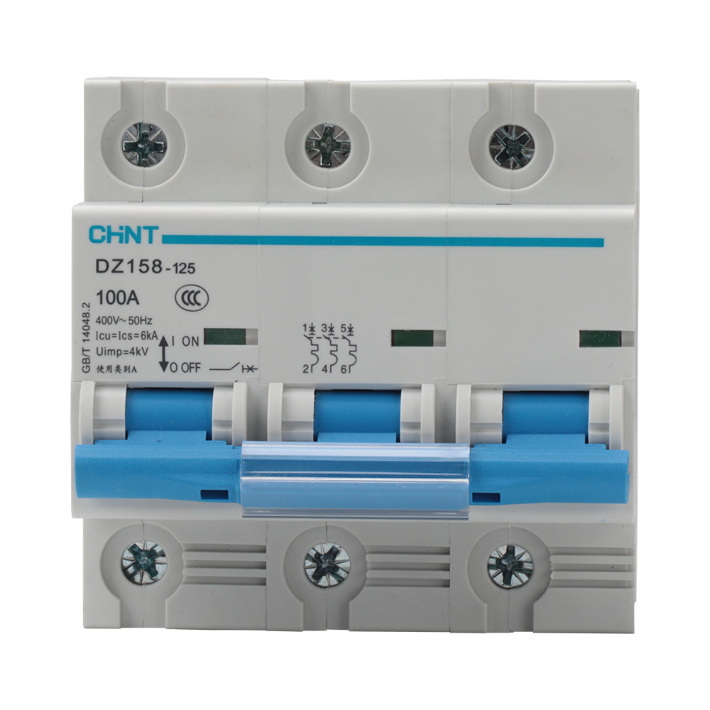 正泰大电流导轨式空气断路器空开dz158-125 1p/2p/3p/4p 80a 100a
