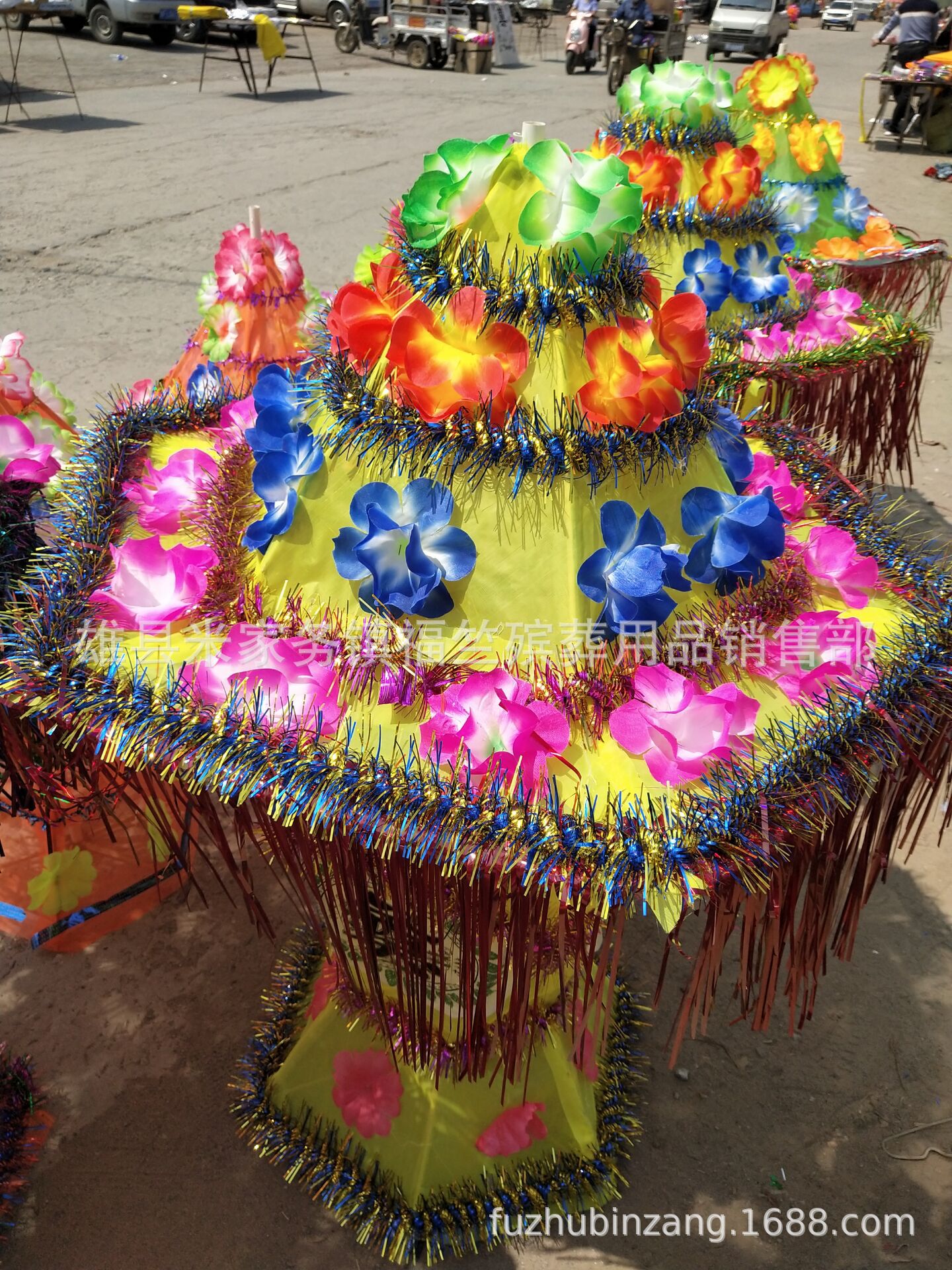 5米彩色大花篮 花圈纸活祭祀