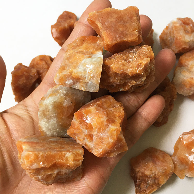 天然太阳石石原石 水晶碎石可雕刻消磁摆件矿物标本科学收藏摆件