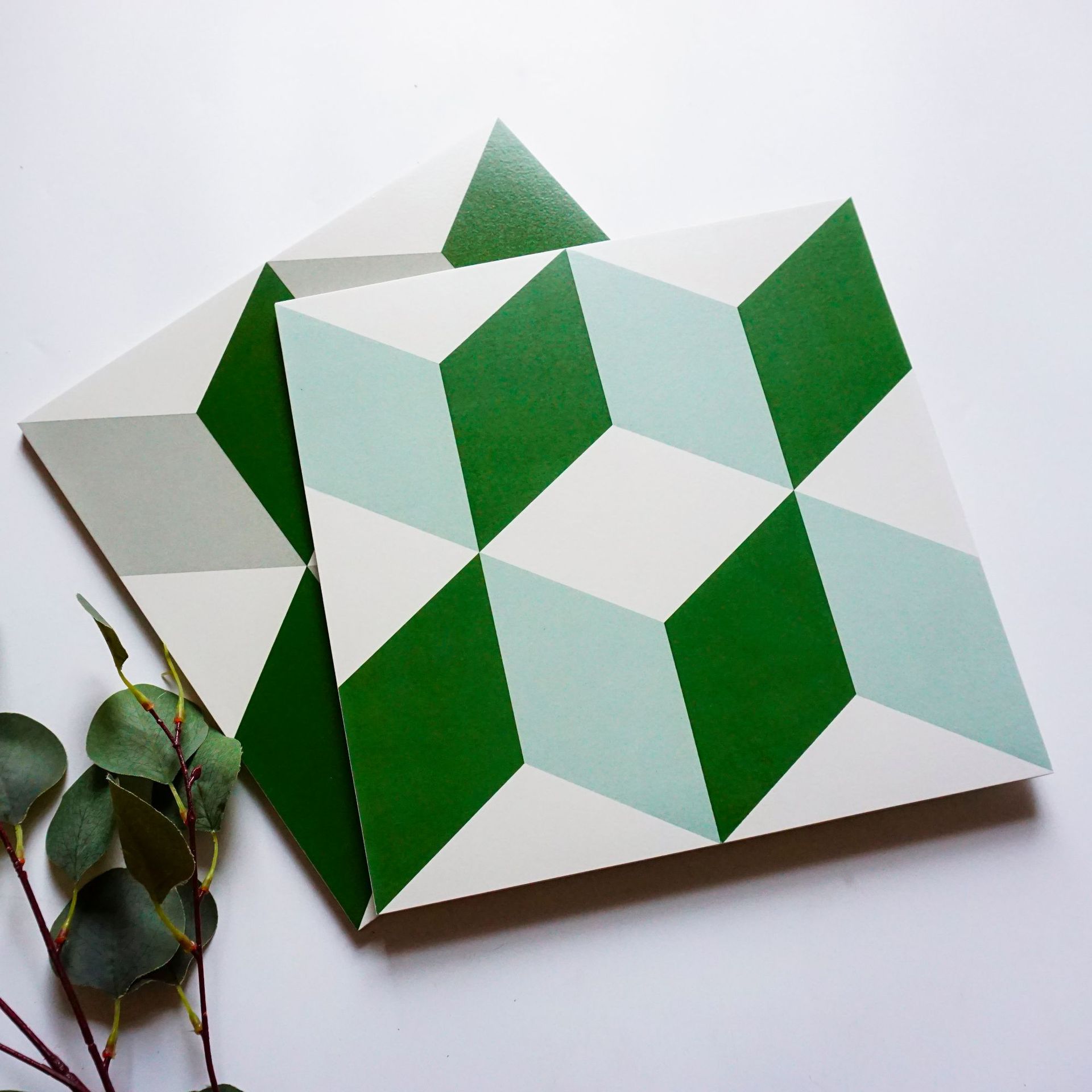 绿色菱形格子小地砖300餐厅火锅店梯形立体哑光墙砖民宿阳台瓷砖