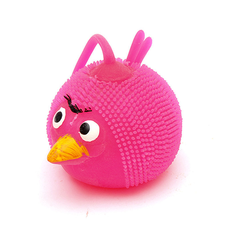 儿童弹力球刺猬毛毛球按摩球七彩发光球地摊夜市闪光发泄球小玩具