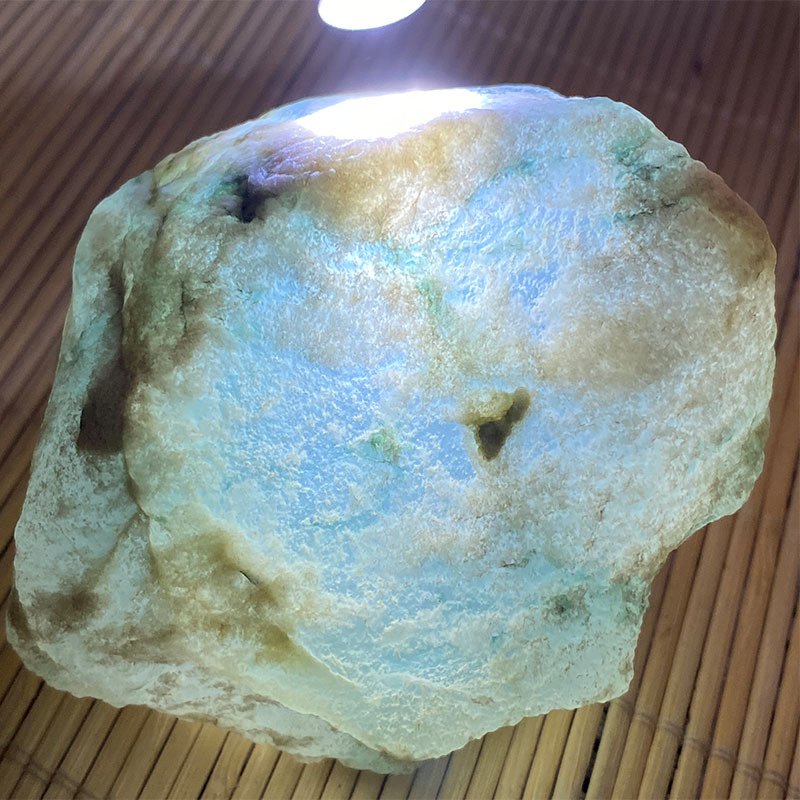 翡翠原石冰种手镯料玻璃阳绿牌子紫罗兰蛋面黄加绿镯胚天空蓝挂件