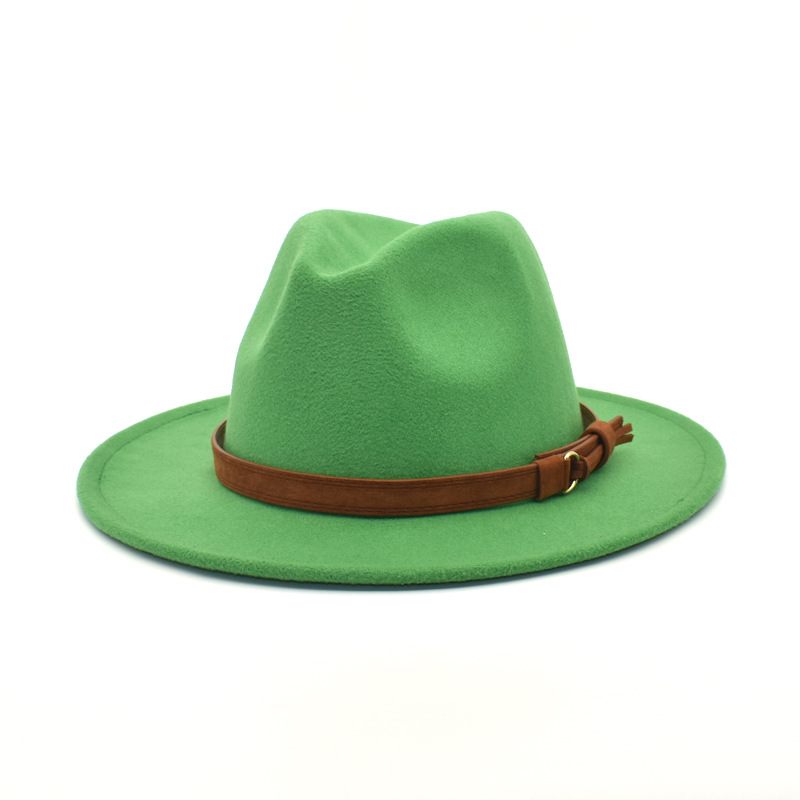 跨境新款软呢帽女帽子外贸春秋旅行帽男爵士帽毛呢礼帽