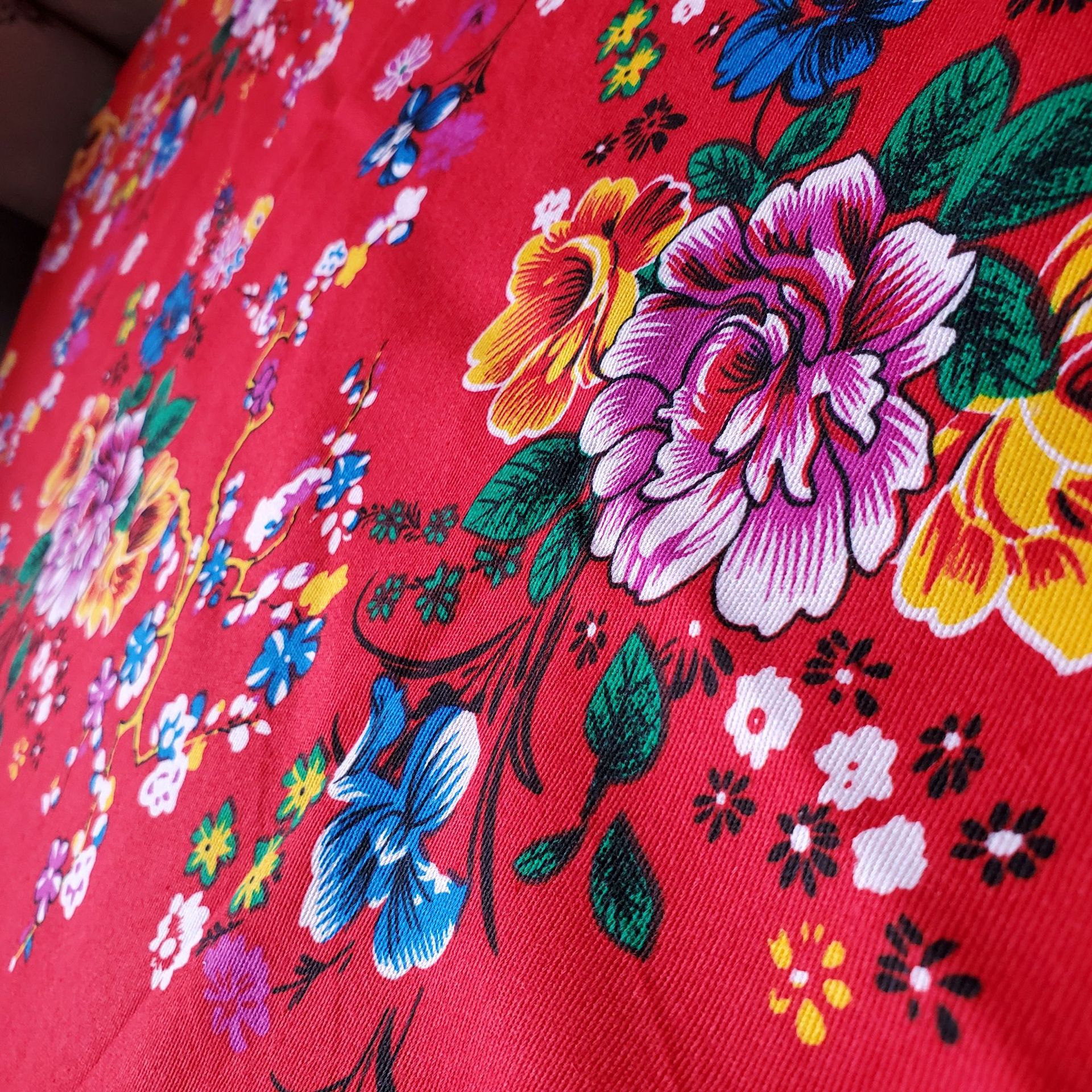 东北大花布棉布凤凰牡丹布酒店饭店农家乐装饰墙面服装被套面料