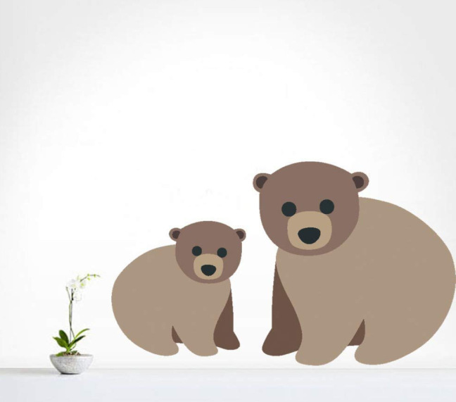 两只熊可移除个性墙书房客厅卧室沙发背景墙批发 ph5131