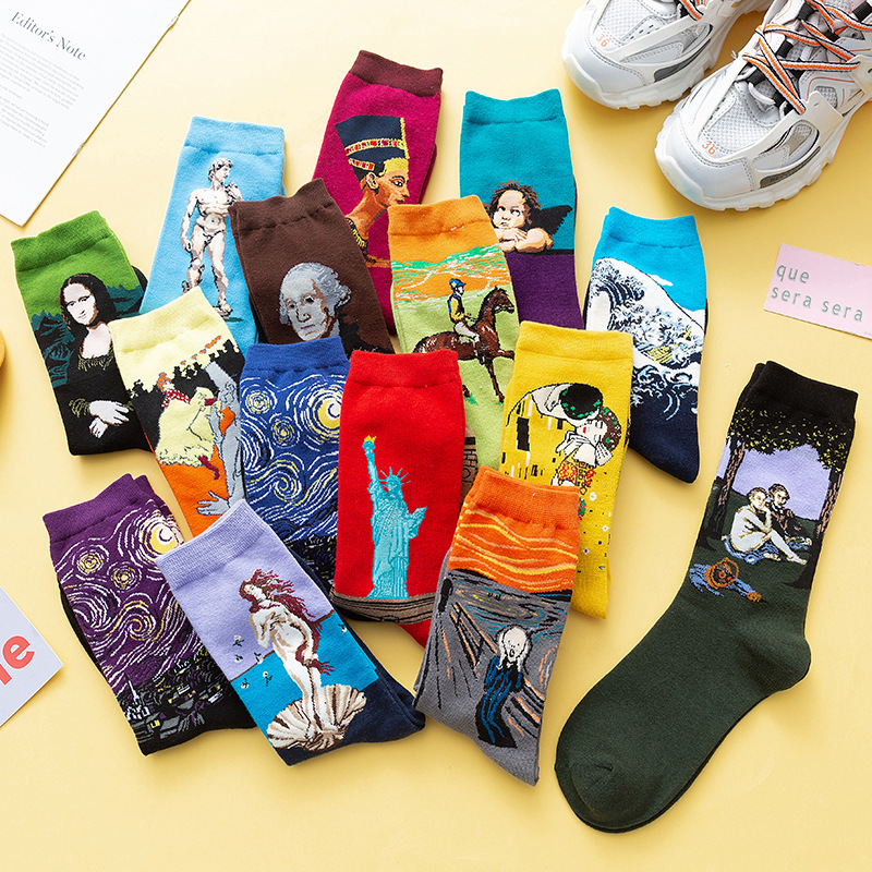 Women's Socks European and American Style Spring and Autumn Mid-Calf Length Cotton Socks Trendy Socks Street Couple Personality Male and Female Socks Factory Wholesale