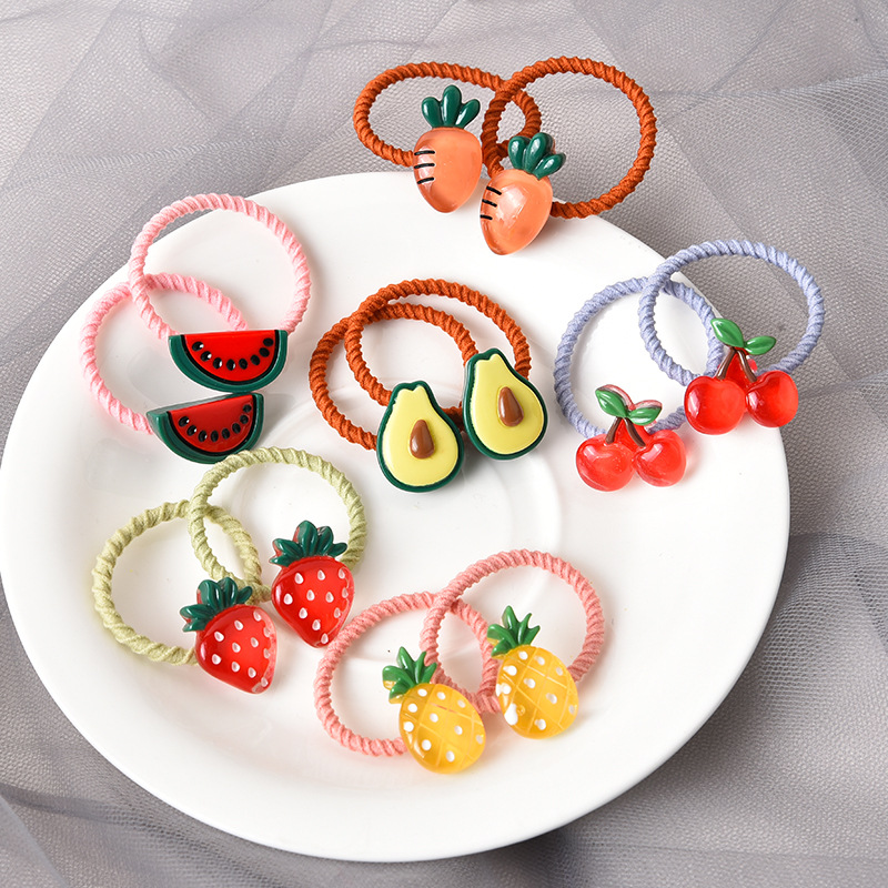 韩版透明水果儿童头绳可爱扎头小皮筋不伤发树脂发圈头饰厂家批发