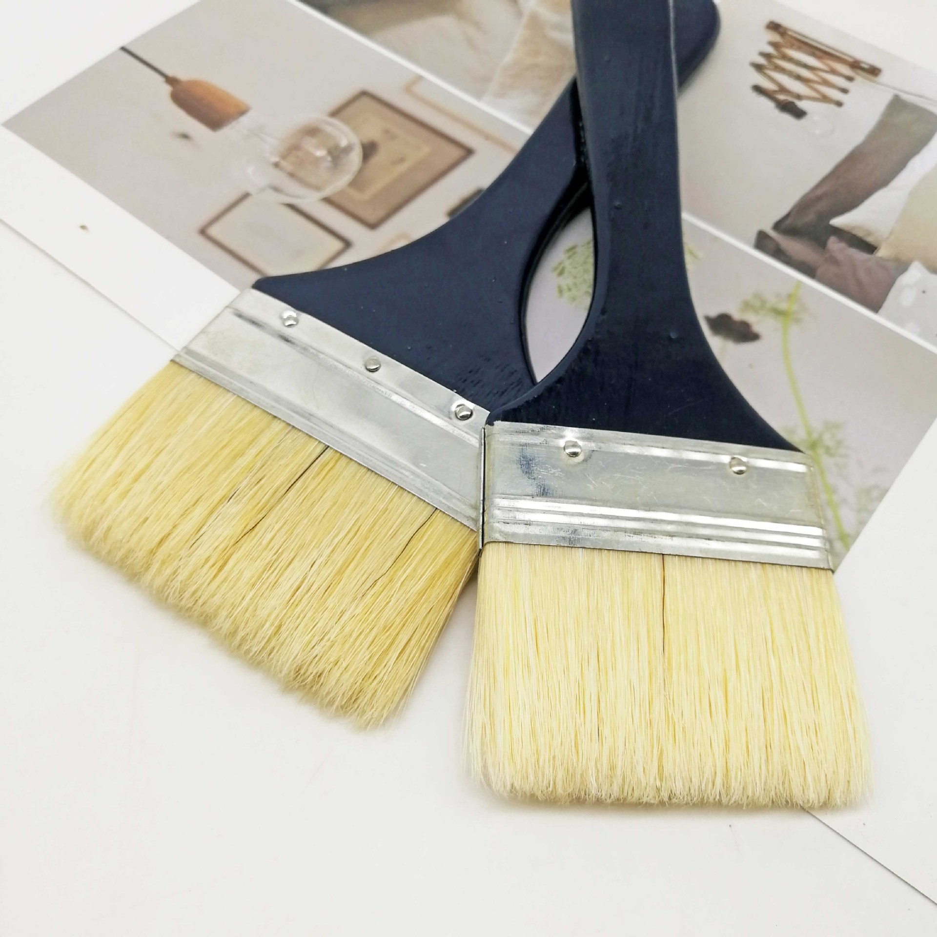 厂家专供猪鬃板刷水粉水彩丙烯颜料刷子小号美术底纹画刷批发