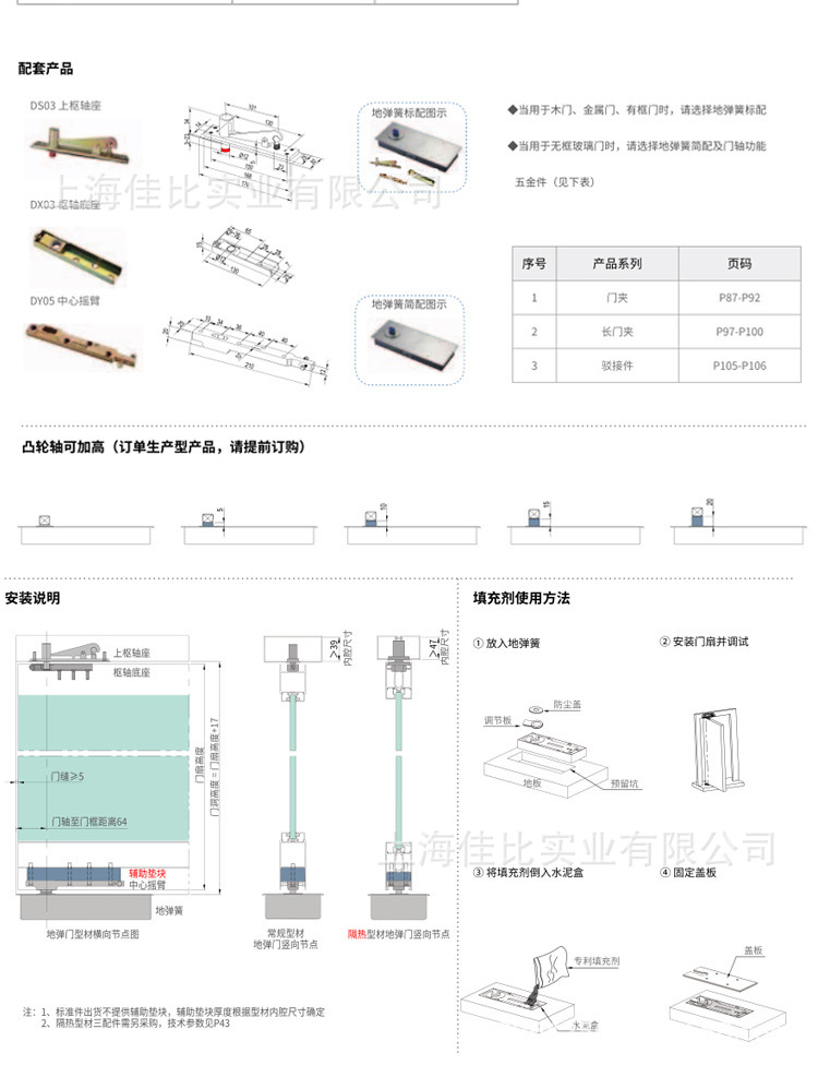 玻璃门上轴安装示意图图片