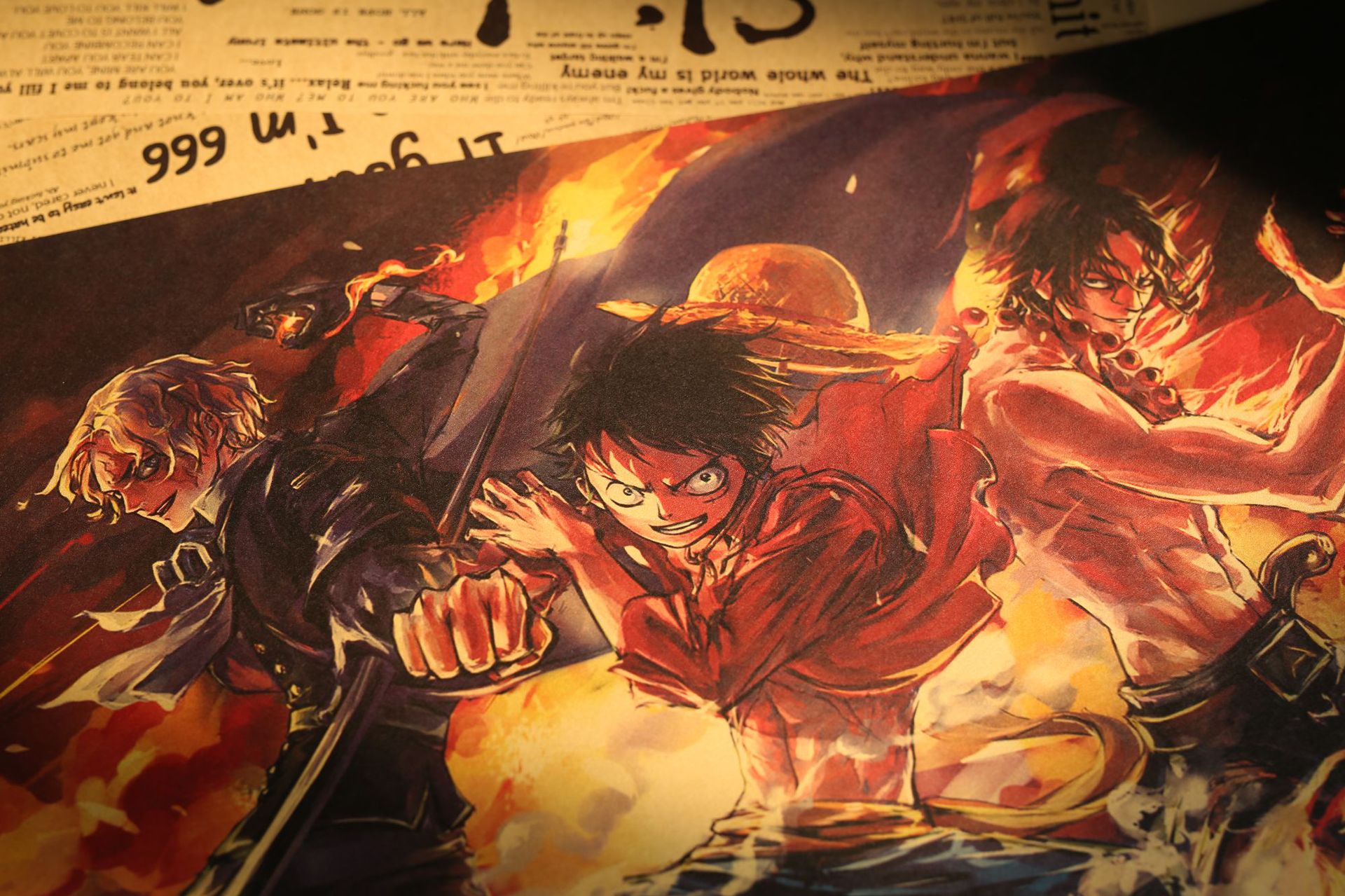 【a053】海贼王人物合集i款复古牛皮纸海报 酒吧咖啡馆装饰画