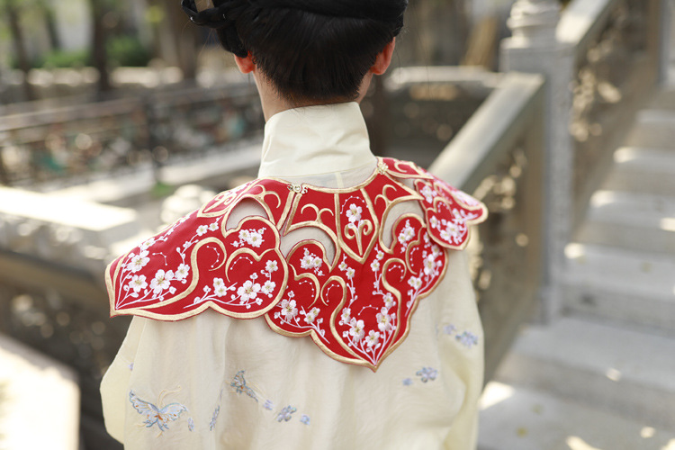 8888 原创汉服设计 刺绣花四片云肩 明制云肩百搭五色可选特价