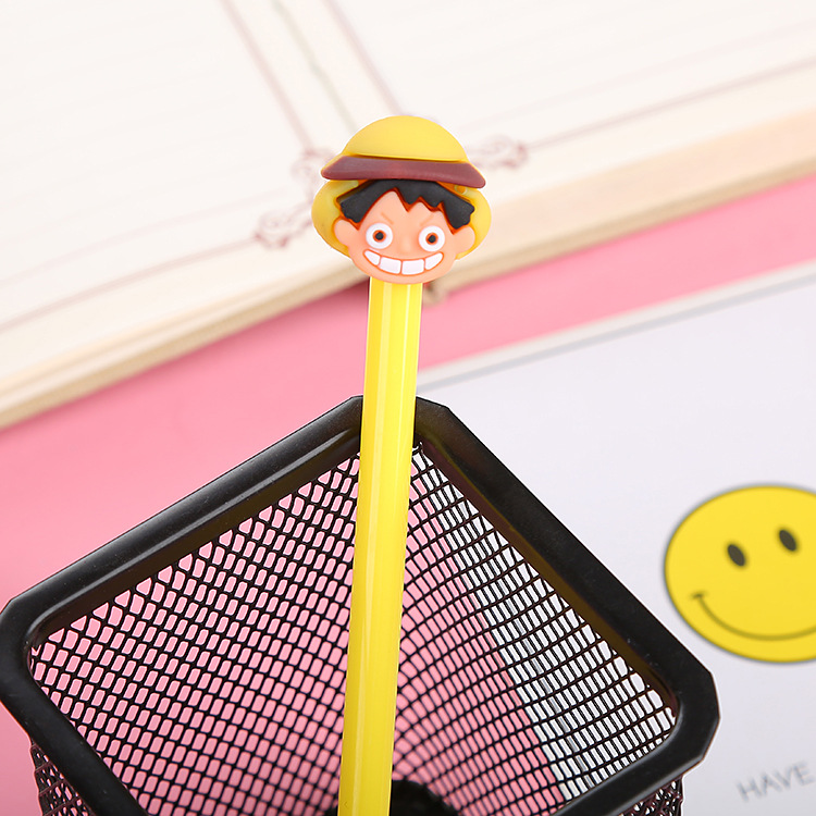 Cartoon Student Pen Creative Stationery Cute Character Gel Pen High Quality Office Supplies Black Water-Based Sign Pen