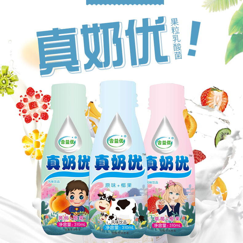 厂家供应合益优真奶优养乐多活性乳酸菌饮料310ml*12瓶新日期
