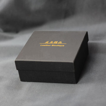 带绒布现货高档精品皮具天地盖皮带礼品盒腰带包装盒精美黑色