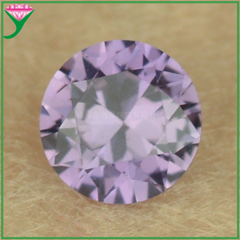 批发46#圆形变色刚玉人造宝石 人工合成紫红变换颜色宝石戒面裸石