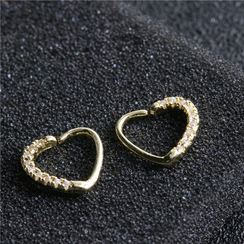 ps597简约微镶锆石爱心耳骨钉helix piercing bling穿刺饰品