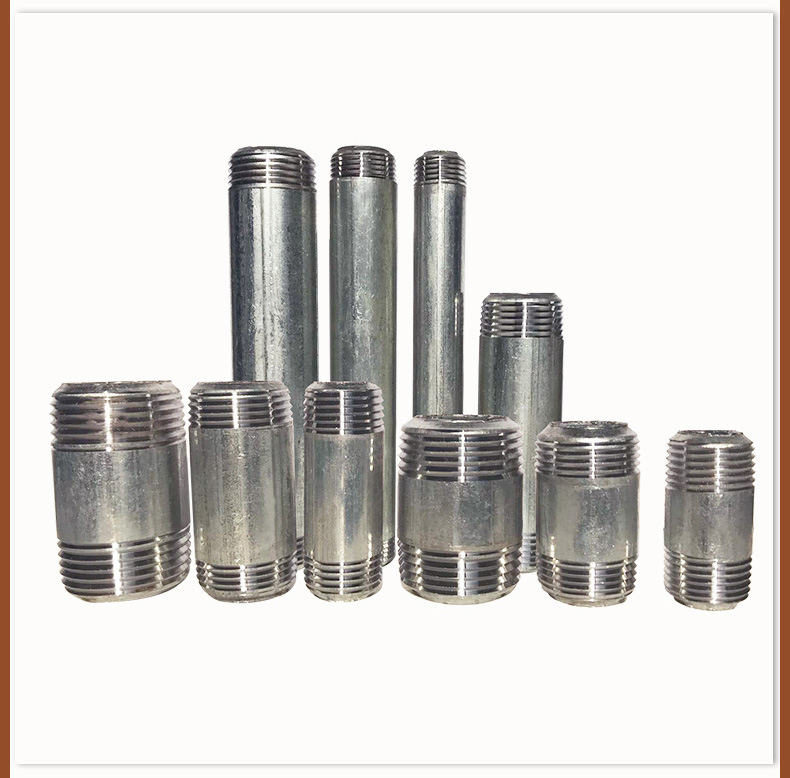 定制 镀锌短管接头 水暖消防长短管外丝铁管对丝dn50双头外丝