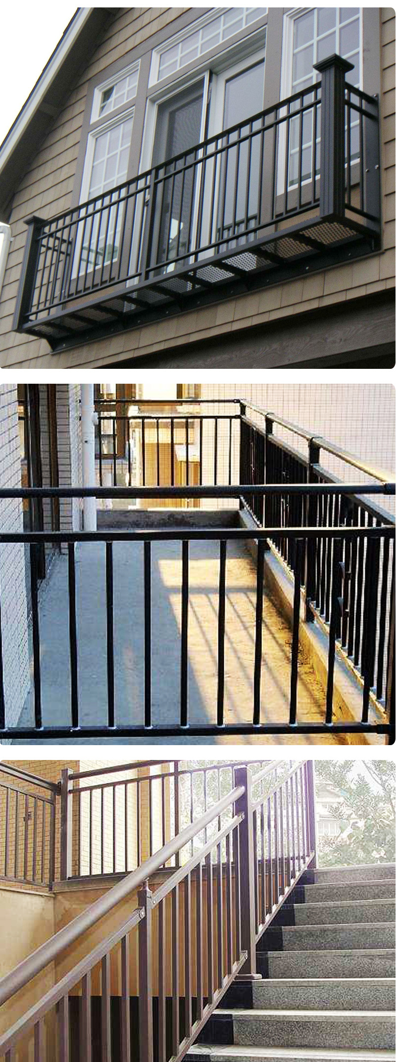 现货供应别墅锌钢阳台隔离扶手护栏可定制 天台安全围栏 阳台护栏