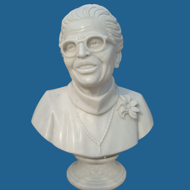 大理石人物胸像石雕汉白玉真人头像罗莎派克斯真人石头像摆件