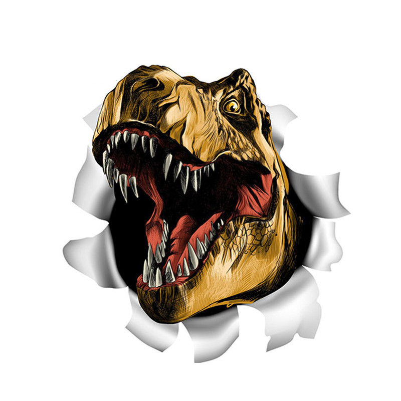 aliauto3d恐龙霸王龙汽车贴纸撕裂金属汽车贴花反光车贴13x 13cm