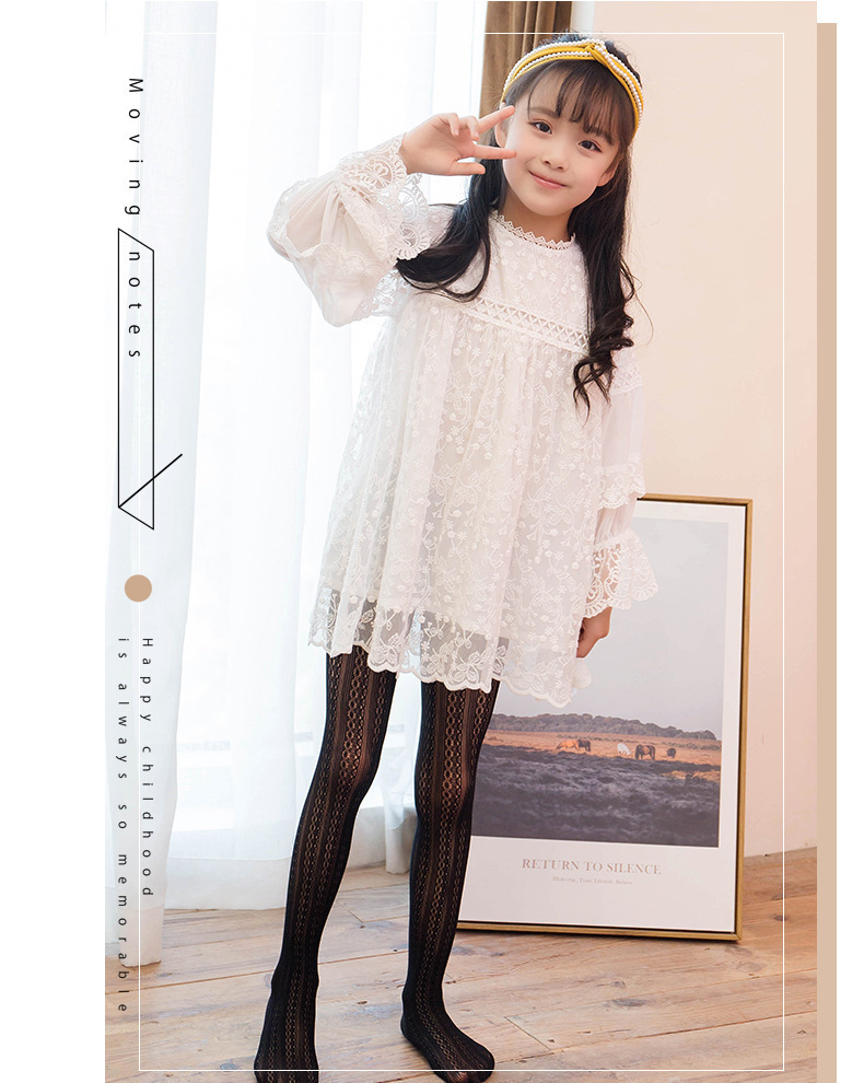 2020夏新薄款缕空网眼儿童连裤袜 超弹女童渔网袜打底裤 宝宝袜子