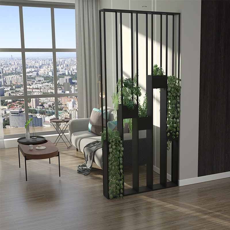 现代简约铁艺屏风家用客厅隔断创意花盆架餐厅落地式装饰绿植花架