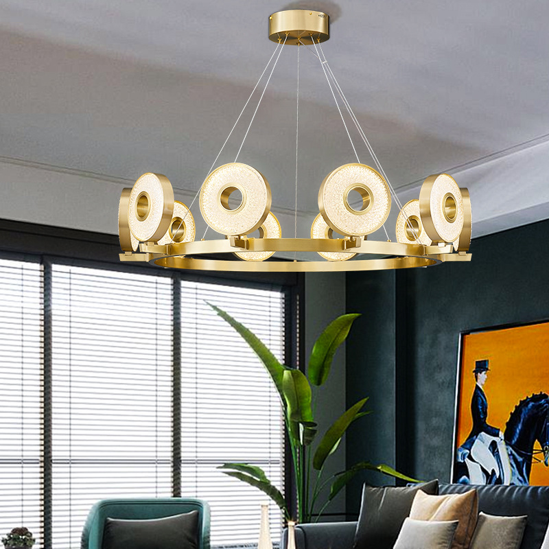 全屋组合灯具客厅餐厅全铜轻奢吊灯后现代设计师卧室书房配套吊灯