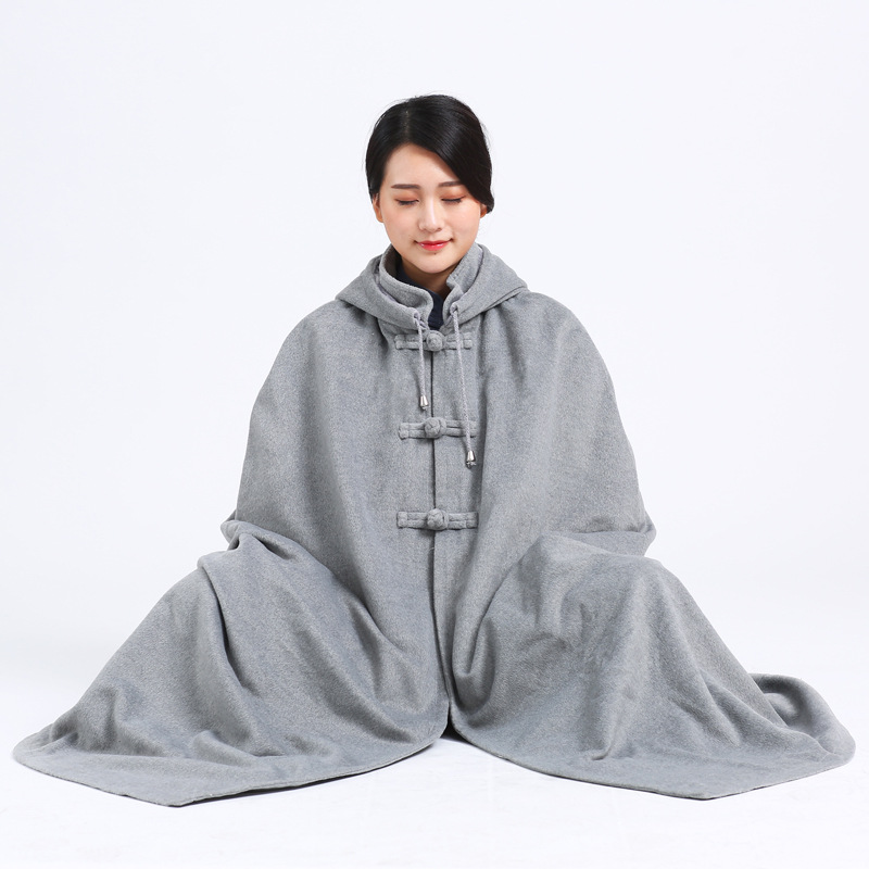 男女冬季加绒加厚打坐披风禅修斗篷僧人居士僧服观音出家和尚修行