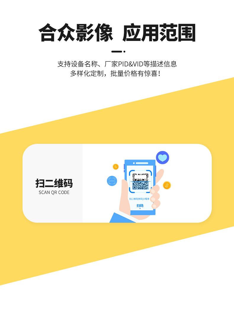 大角度二维码盒子专用摄像头模组30w像素适用地铁公交扫码摄像头