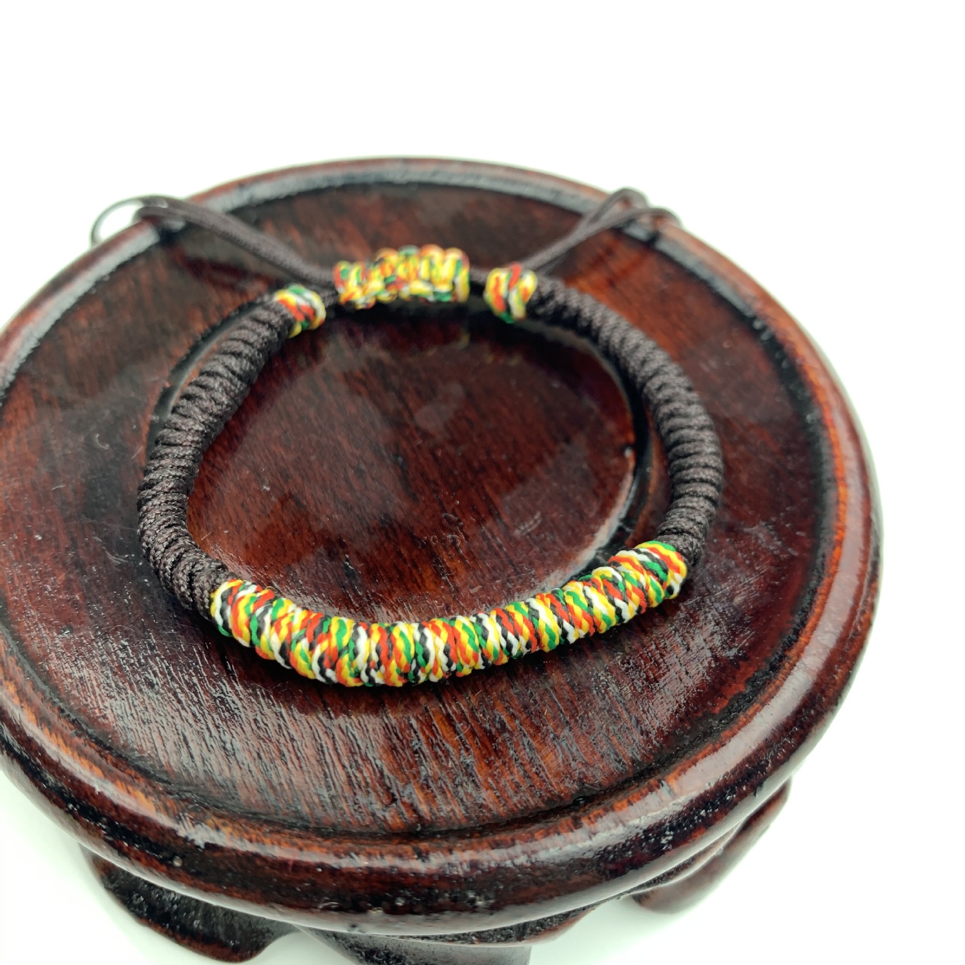 新款金刚结手链五色线加锦纶a线手工编织手绳男女款情侣手链厂家