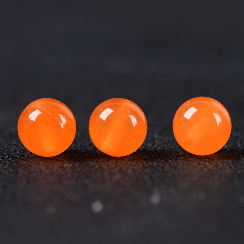 橘黄玉髓橘红玉髓散珠子 diy手工手链串珠编织手链项链整包邮女款