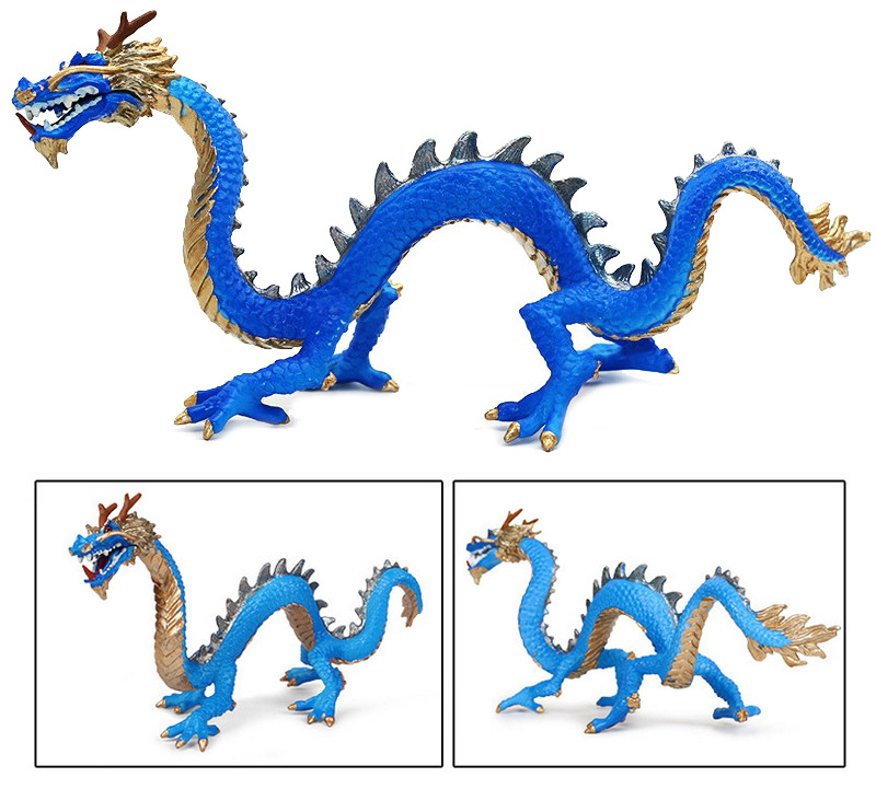 仿真动物模型神话东方神龙儿童玩具实心塑胶蛟龙凤凰静态摆件