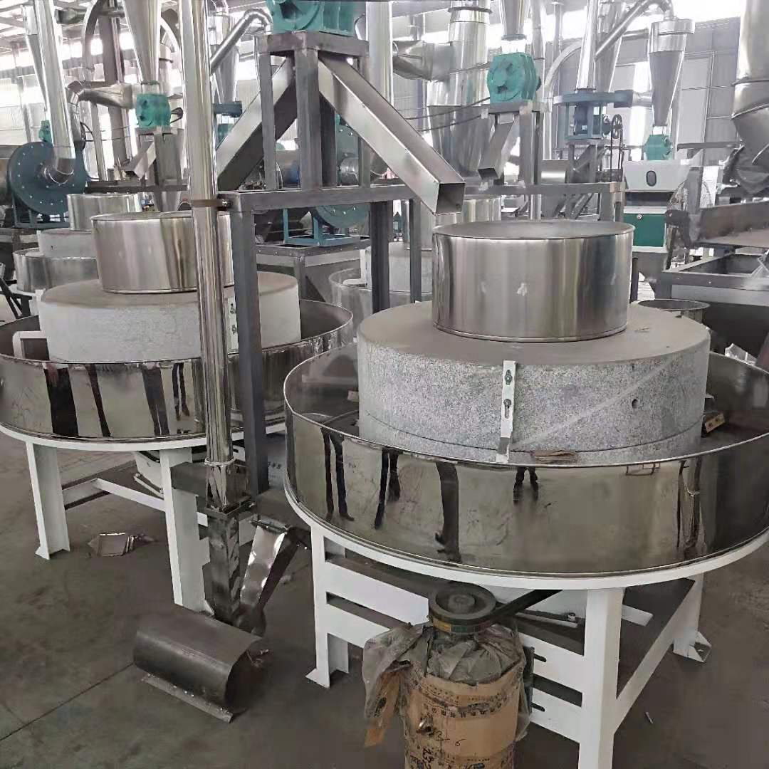 供应电动石磨面粉机低温研磨石磨面粉机设备五谷杂粮石磨磨粉机