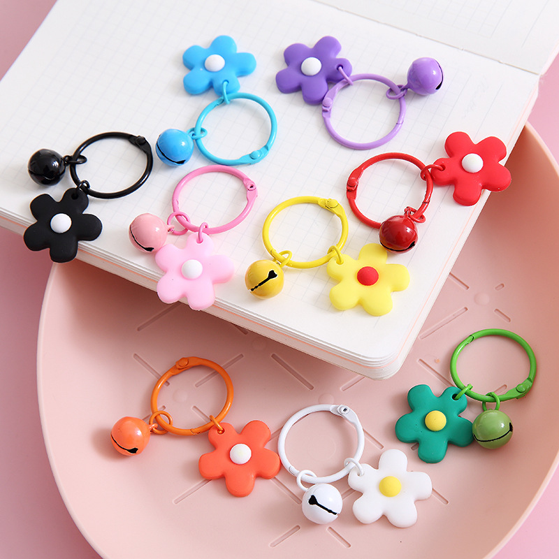 Korean Style Fresh Keychain Candy Ribbon Bell Key Ring Creative Pendant Women's Bag Clothing Ornaments