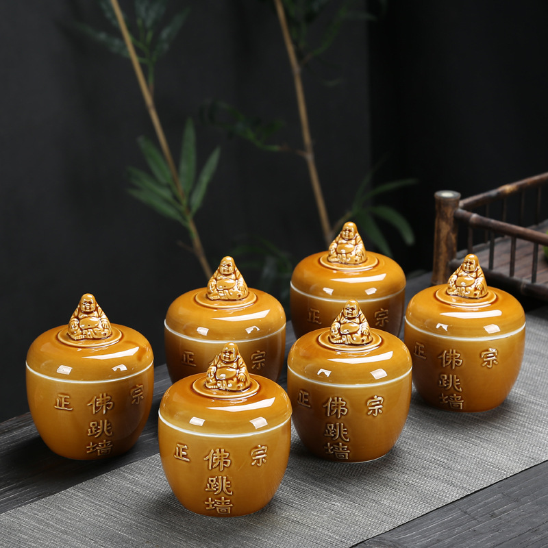 Dehua Buddha Jumps over the Wall Stew Pot Bird‘s Nest Stewpot Buddha Jumps over the Wall Ceramic Stew Cup with Lid Hotel Tableware Ceramic Earthen Jar Simmering Stock