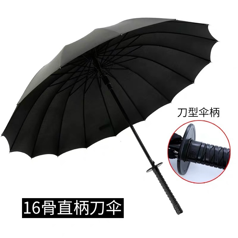 Umbrella Large Wholesale Martial Arts Umbrella Men's Cartoon Handle Straight Umbrella Automatic Long Handle Sunny Umbrella Large Custom Advertising