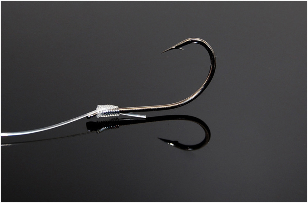 批发桶装丸世8#-30#绑好线鱼钩 带倒刺海钓钩 子线刺丸势歪嘴钩