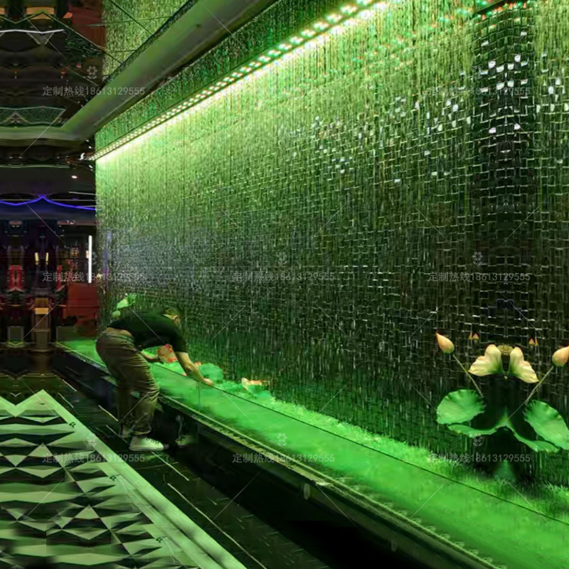 直流水幕帘流水墙水帘瀑布智能水幕投影数字水幕拉线水帘水幕屏风