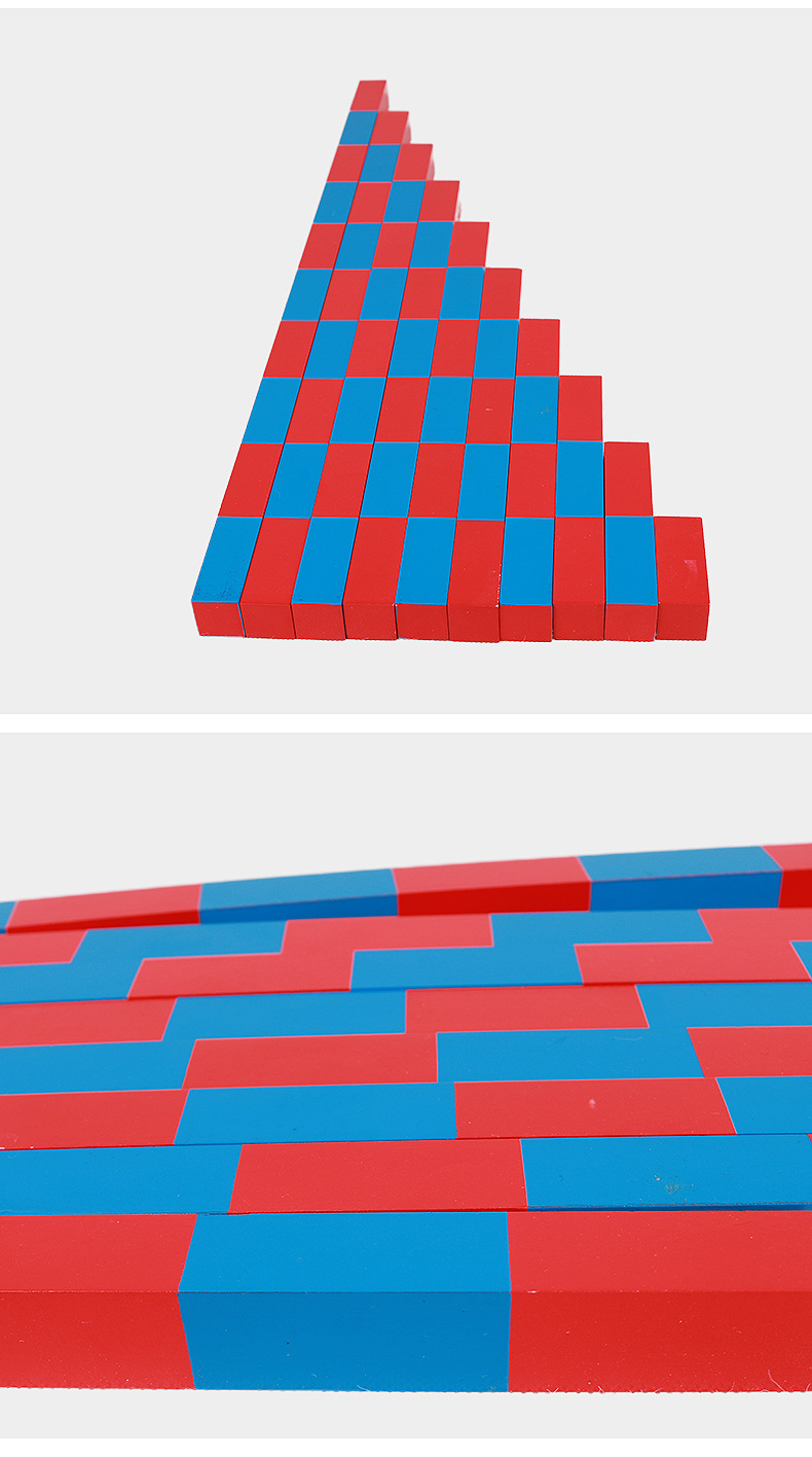蒙氏家庭版红蓝数棒数学启蒙益智蒙台特梭利教玩具儿童早教中心