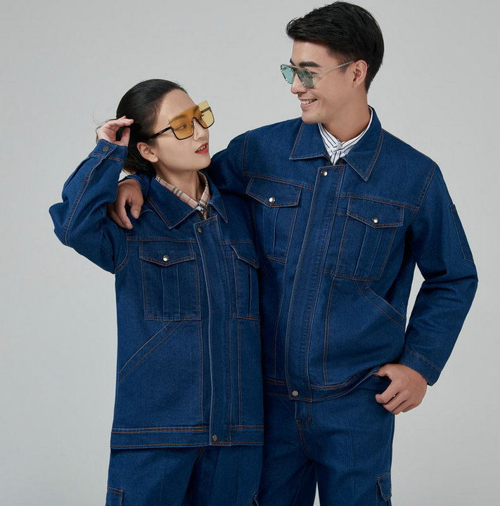 四季牛仔秋冬劳保服工服长袖冬季牛仔工作服劳保服套装工作服定制