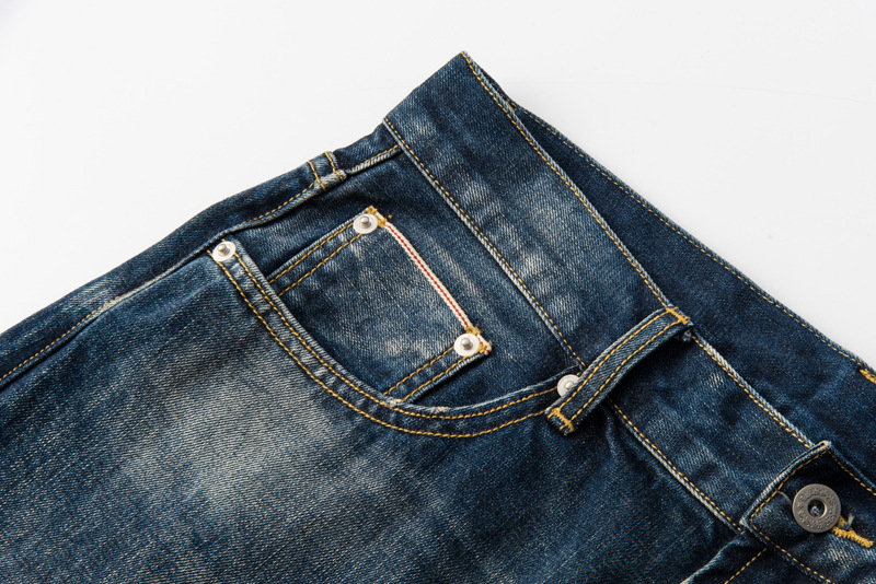 trs男装|2020aw日系工装刀割破坏吊磨赤耳深档宽松九分男式牛仔裤