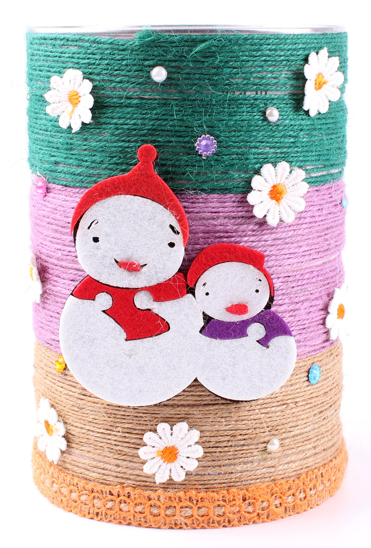 麻绳瓶子奶粉罐diy手工废物利用收纳装饰幼儿园创意花瓶制作材料