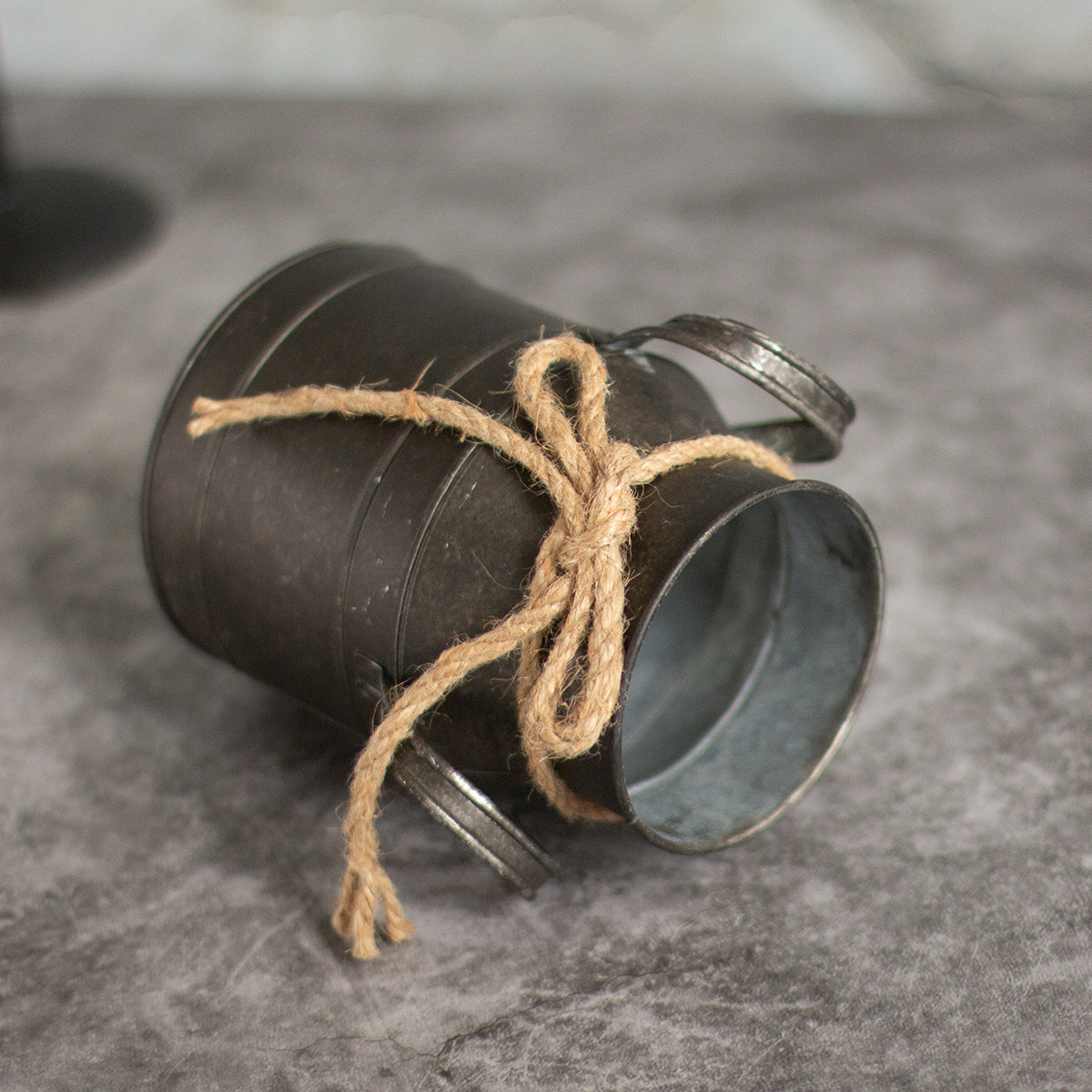 复古做旧铁皮桶花桶花器花盆花瓶装饰摆件摆设道具花园欧式奶壶桶