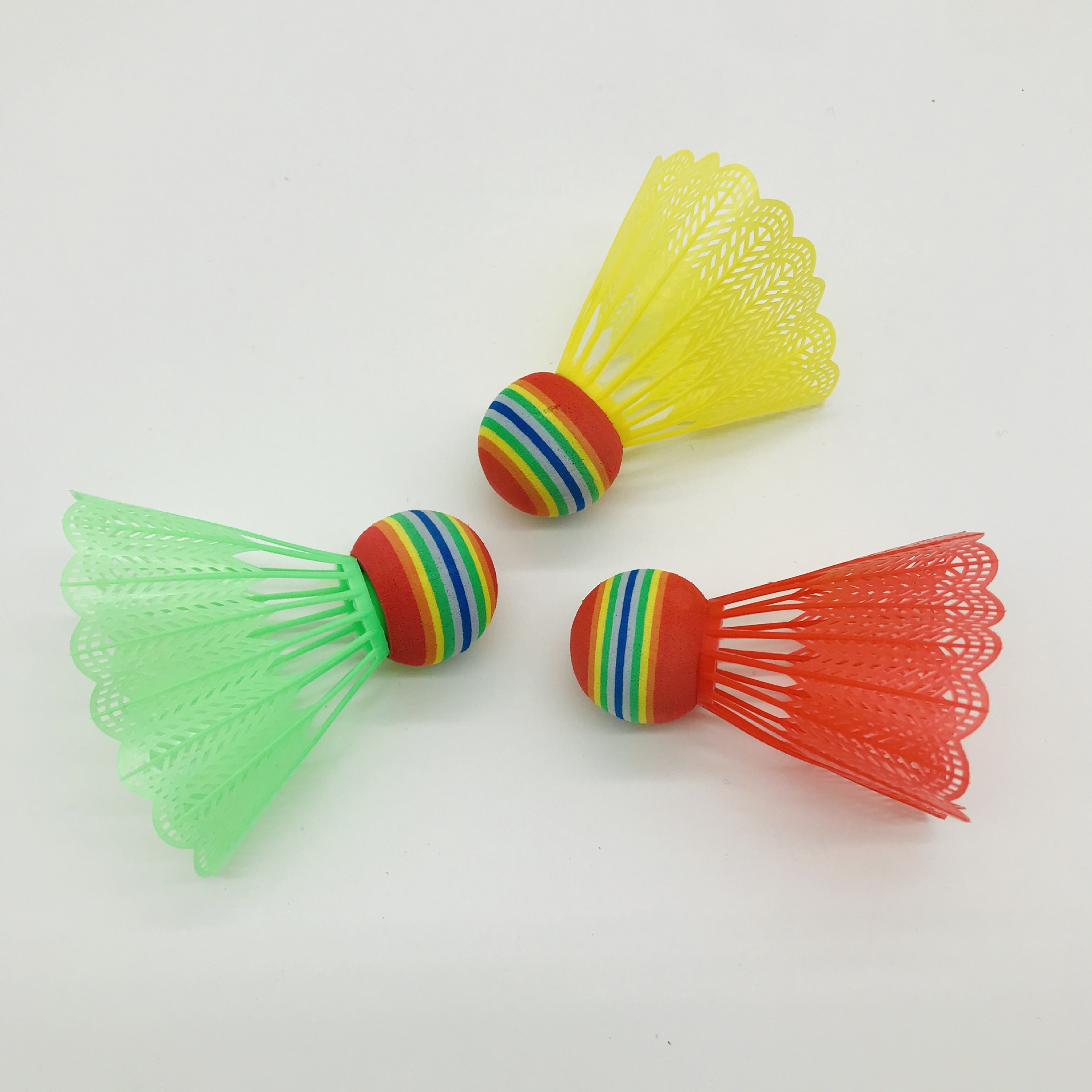 厂家直销彩色塑料羽毛球 泡沫大头球4只装 儿童学生训练玩具