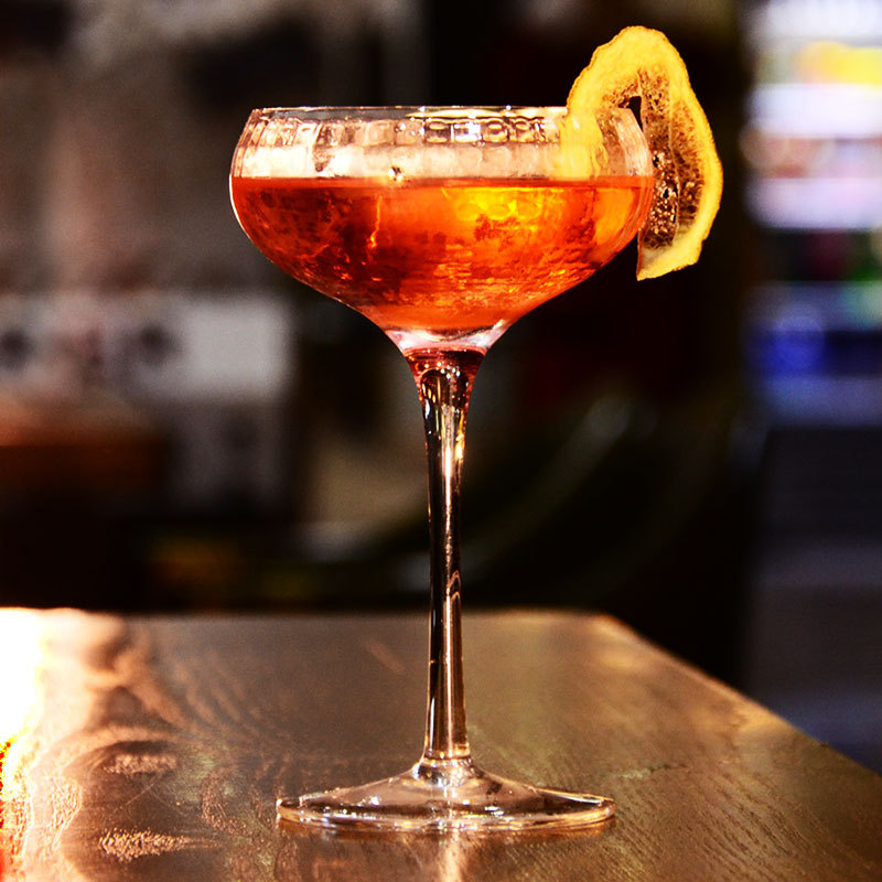 鸡尾酒杯 方纹碟形杯 花纹香槟杯宽口杯高脚杯创意塔杯玻璃杯