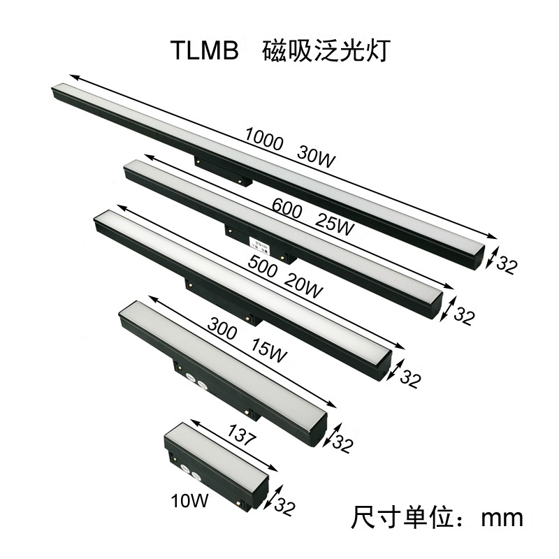 典为36宽版磁吸格栅灯dc48v别墅家装酒店偏光洗墙射灯led泛光灯