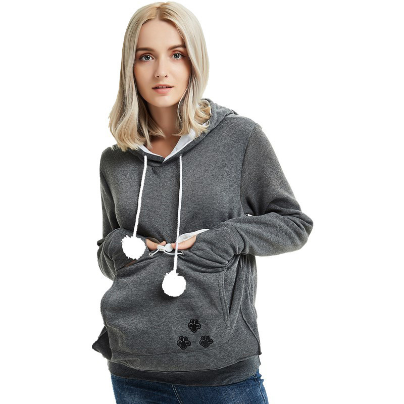 Cross-Border Hot Hooded Sweater Women's European and American Loose Fleece Pullover Women's Autumn and Winter plus Size Coat Women's Autumn and Winter