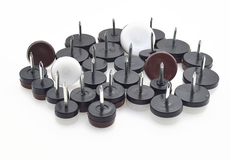 家具地脚钉棕色白色双层脚垫桌椅脚橱柜沙发脚钉加厚粗钉厂价直批