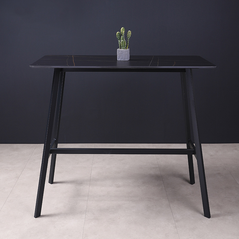 岩板吧台桌家用长条阳台靠墙吧台商用咖啡厅酒吧台大理石高脚方桌